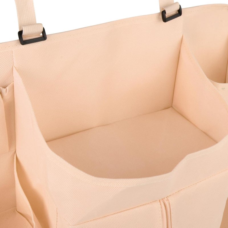 Hanging Diaper Organizer for Changing Table, Ample Storage, Nursery Diaper Stacker for Newborns, Girls and Boys, Beige - Image 2