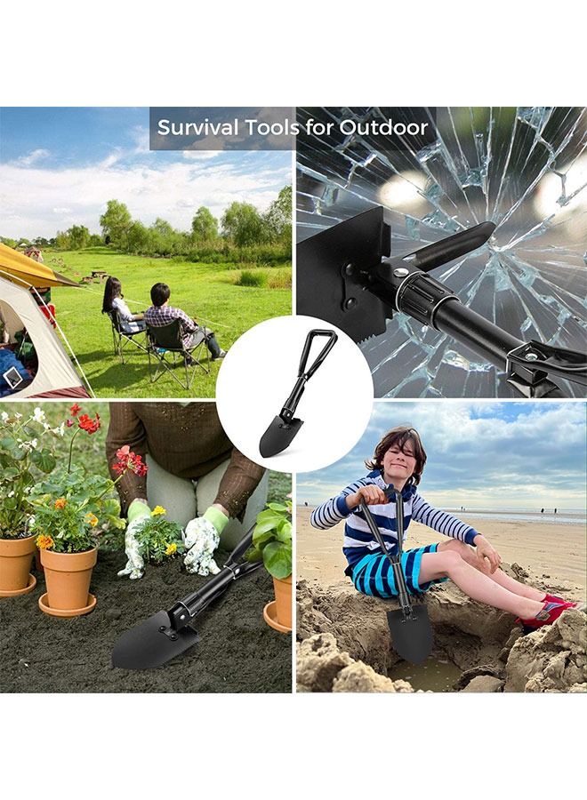GROIC Portable Folding Shovels, Collapsible Camping Shovel with Nylon Carrying Pouch and High Carbon Steel Handle, Military Emergency Shovel, Compact and Multi-Functional Tool - Image 5