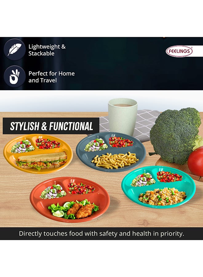 Feelings Plastic Partition Plate  4Pcs Set (22Cm) | Durable & Bpa Free - Image 4