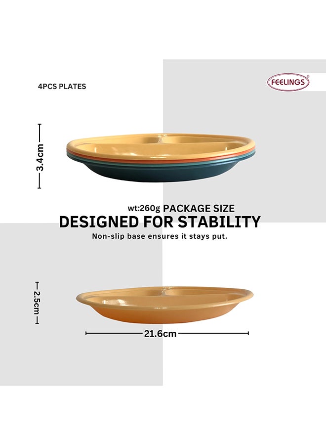 Feelings Plastic Partition Plate  4Pcs Set (22Cm) | Durable & Bpa Free - Image 2