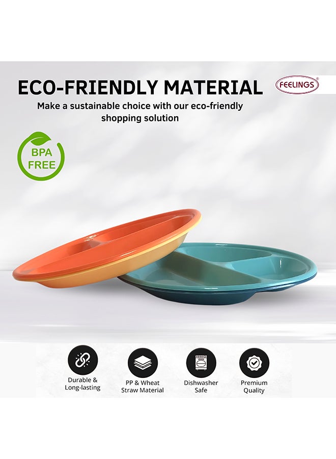 Feelings Plastic Partition Plate  4Pcs Set (22Cm) | Durable & Bpa Free - Image 3