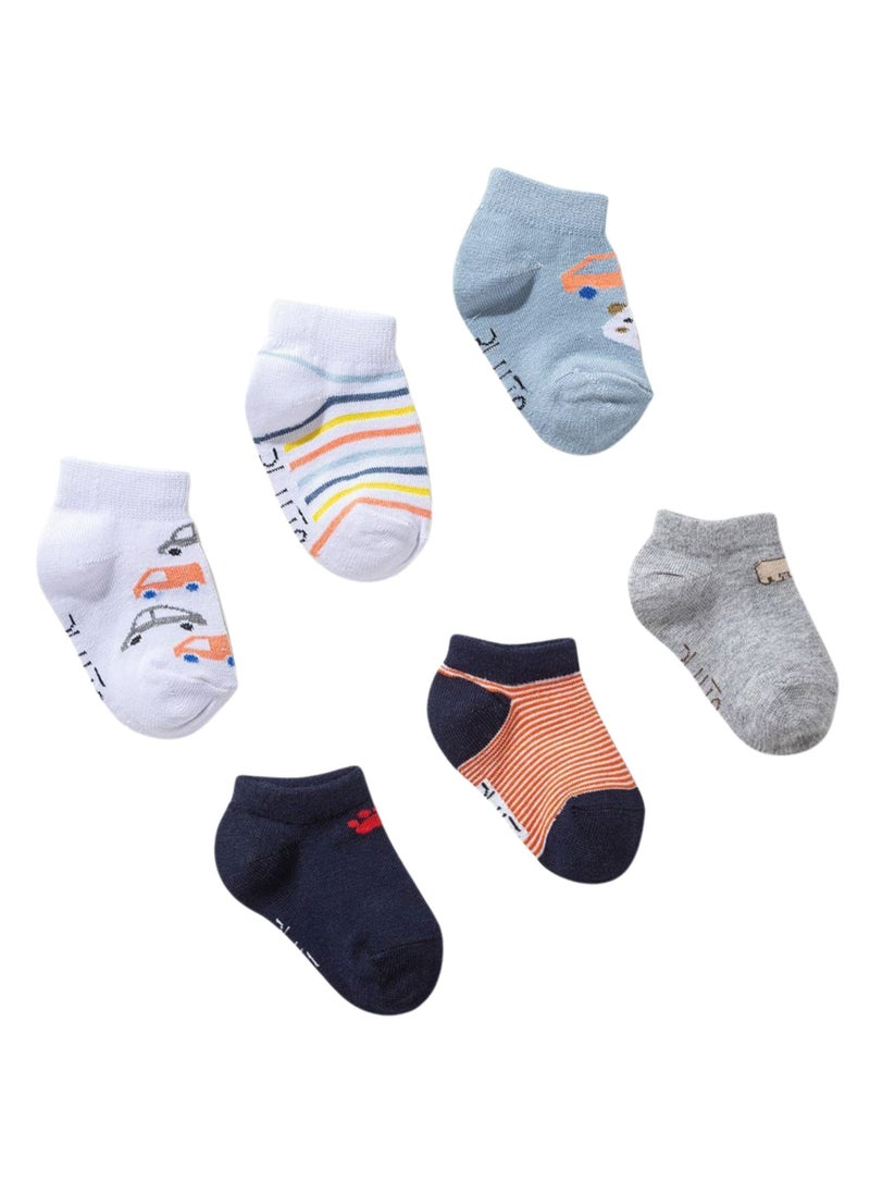 Pluto - Pack of 6 Cotton Socket Socks for Baby Boy - Image 1