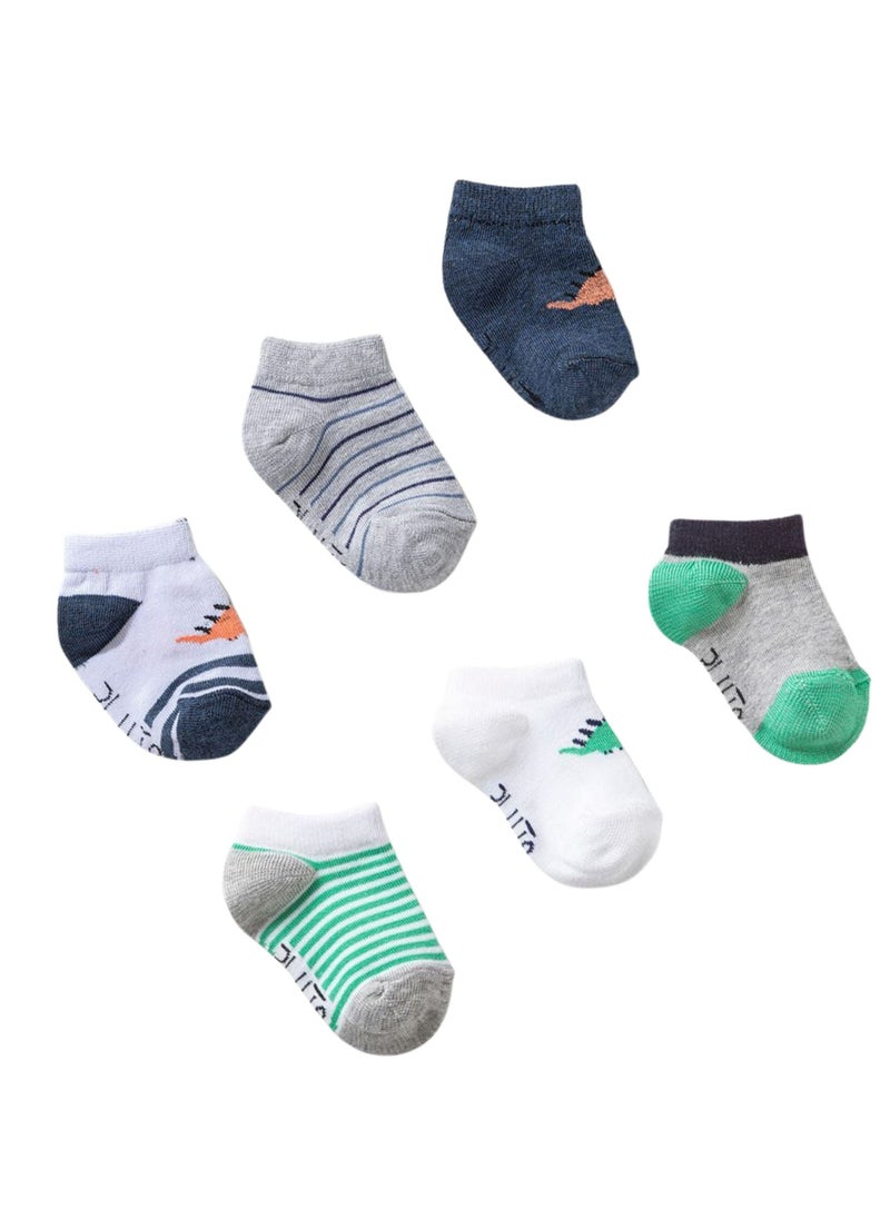 Pluto - Pack of 6 Cotton Socket Socks for Baby Boy - Image 1