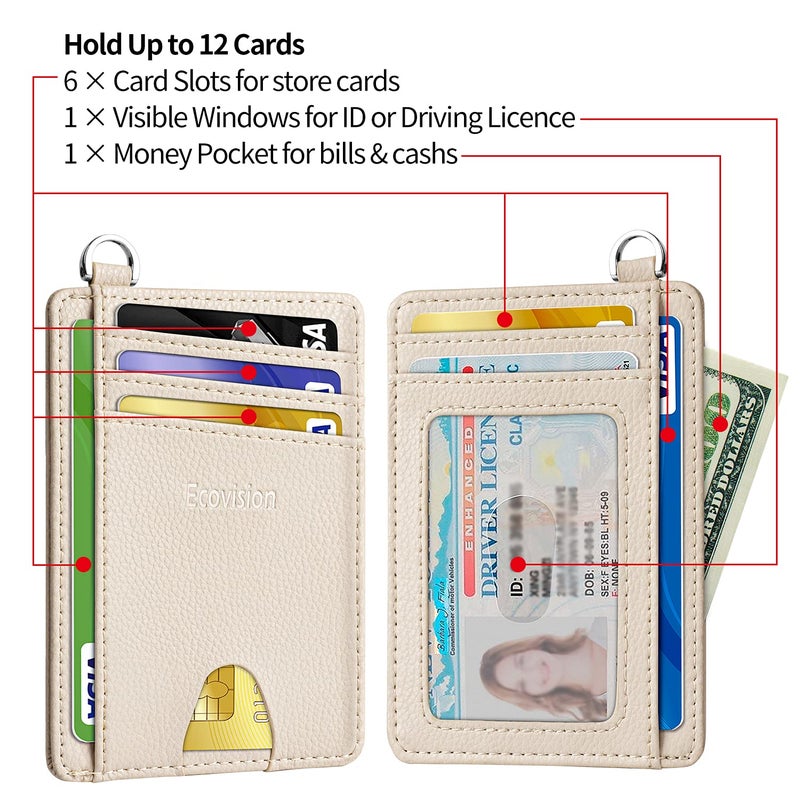 EcoVision Slim Minimalist Front Pocket Wallet, RFID Blocking Credit Card Holder Wallet with Detachable D-Shackle for Men Women - Image 5