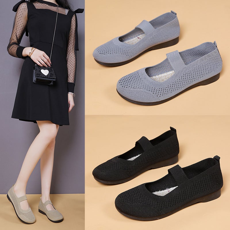 Style Old Beijing Cloth Shoes For Women, Shallow Slip-On Shoes For Mothers, Hollow Soft Soles, Breathable Shoes For Middle-Aged And Elderly People - Image 2
