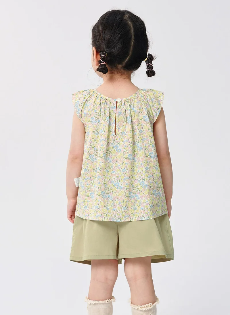 Balabala Toddler Girl Knit short sleeve suit
