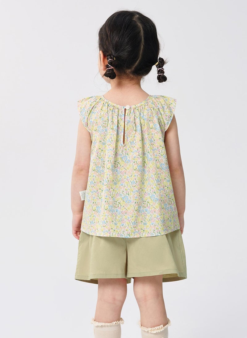 Balabala Toddler Girl Knit short sleeve suit  - Image 3