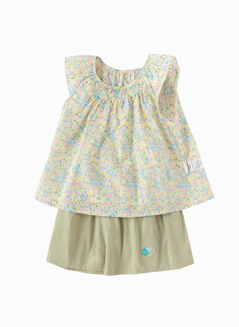 Balabala Toddler Girl Knit short sleeve suit  - Image 4