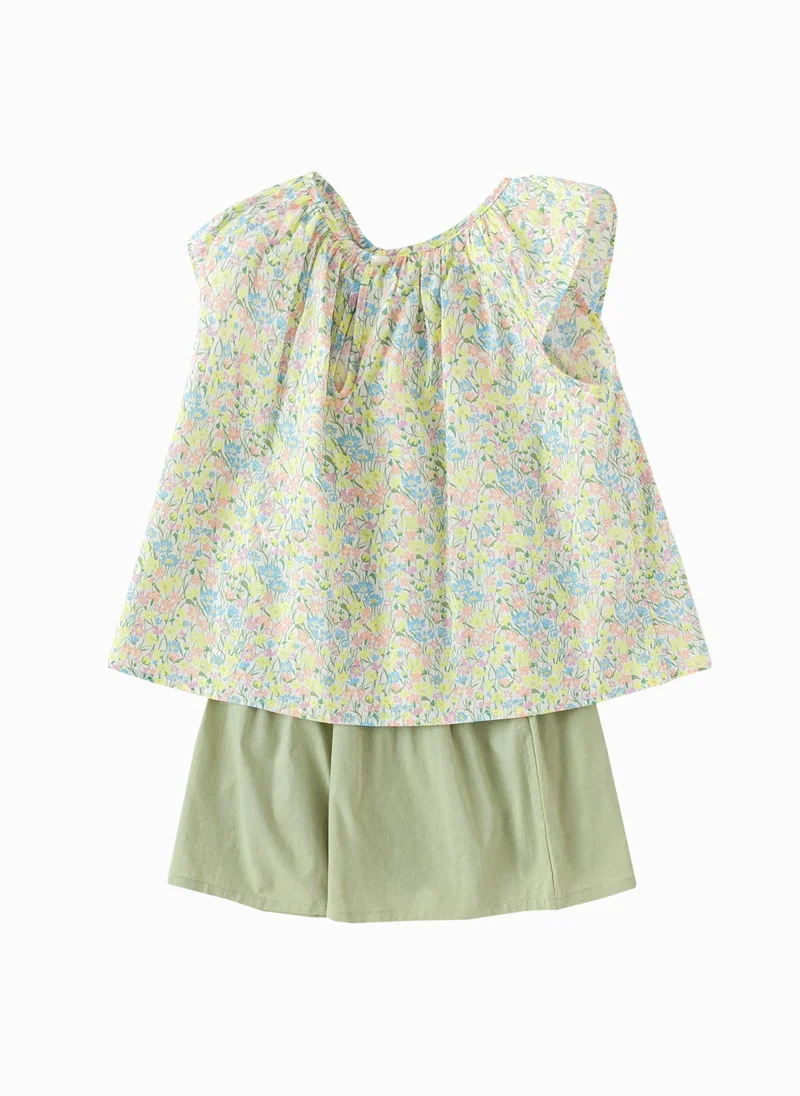 Balabala Toddler Girl Knit short sleeve suit