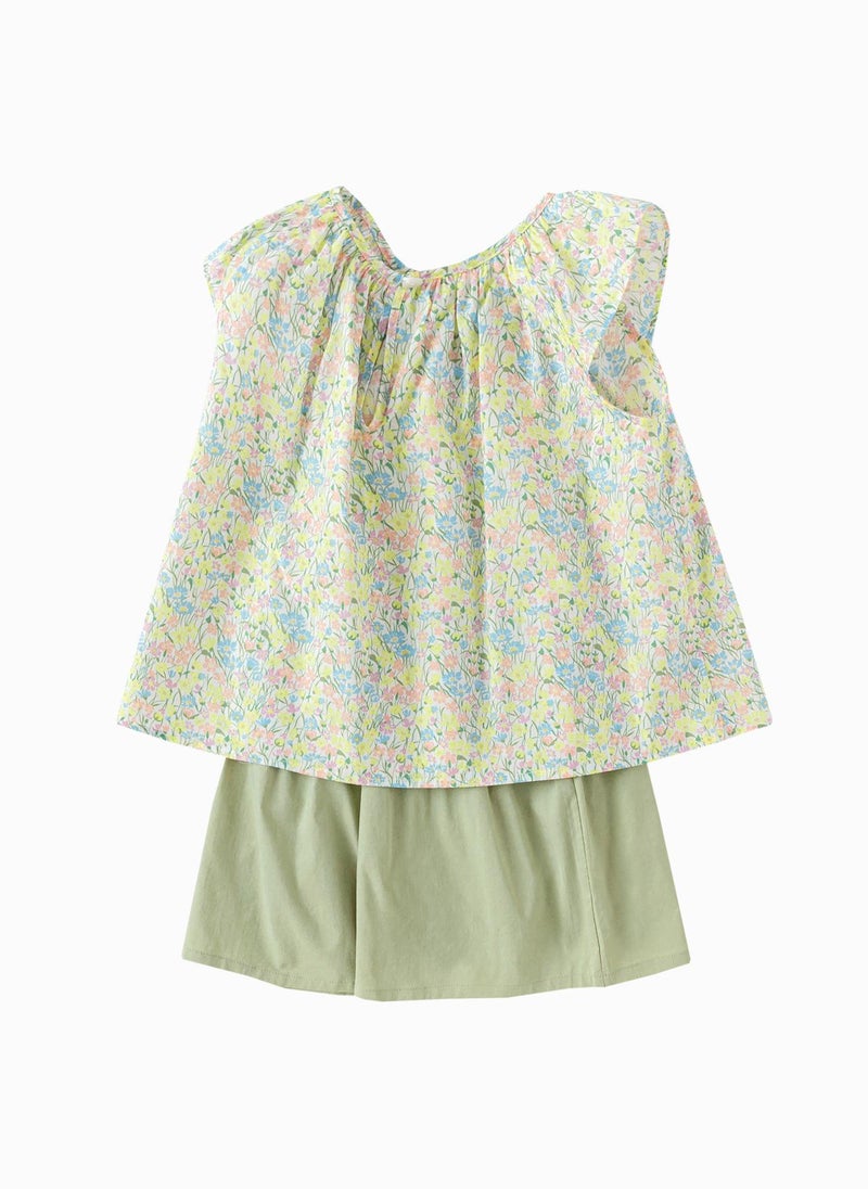 Balabala Toddler Girl Knit short sleeve suit  - Image 5