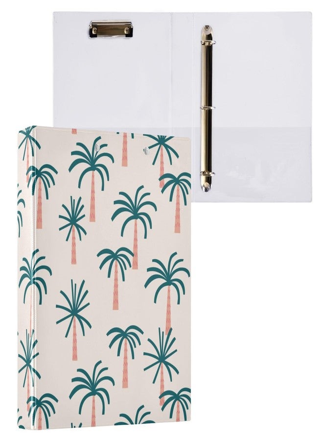 ZZKKO Fun Palm Tropical Tree 3 Ring Binder 1.5 Inch Binders with Clipboard Pockets for School 3 Hole Office Binder, 1 Pack - Image 1