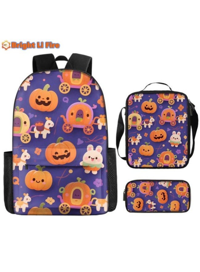 Bright Li Fire popular new cute cartoon print, three-piece practical bag combination (students, children, friends outings, mountain climbing, etc. can be used) - 41 - Image 1