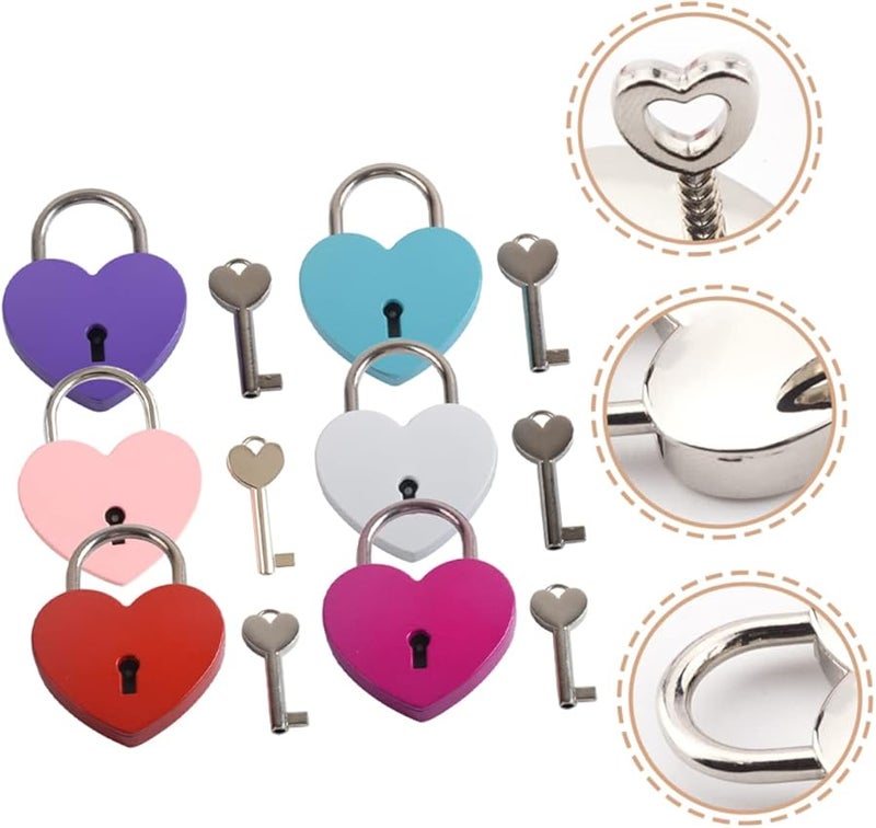 Heart Shaped Mini Padlocks with Keys 18pcs 3 Pack for Jewelry Box Diaries Luggage - Image 5