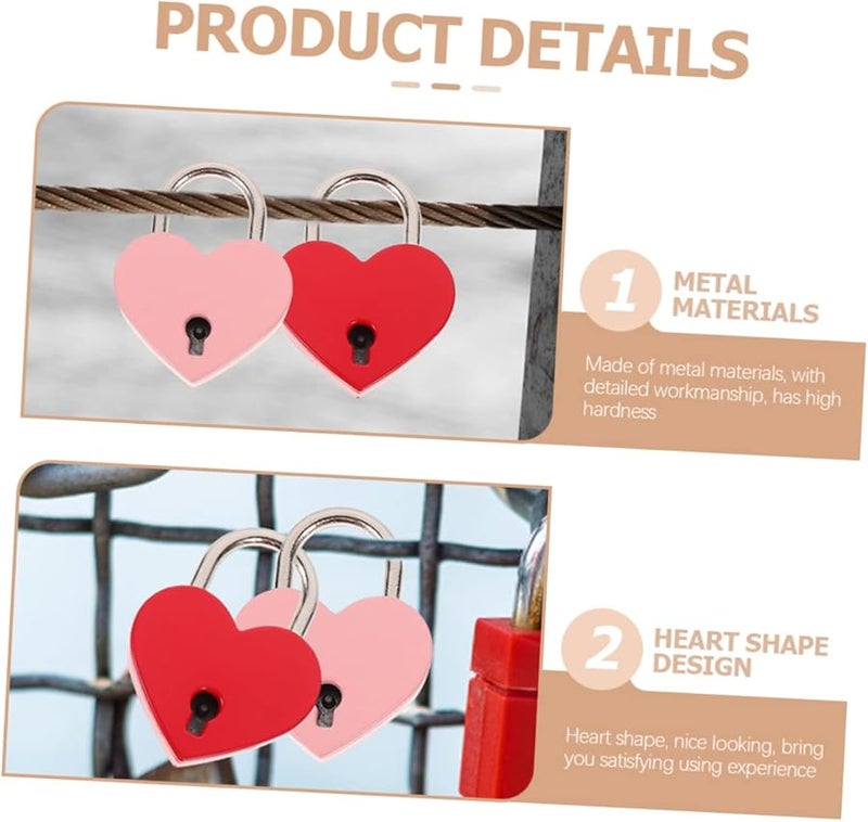 Heart Shaped Mini Padlocks with Keys 18pcs 3 Pack for Jewelry Box Diaries Luggage - Image 4