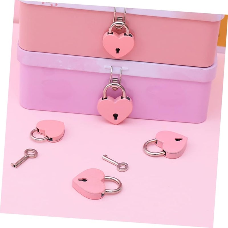 Heart Shaped Mini Padlocks with Keys 18pcs 3 Pack for Jewelry Box Diaries Luggage - Image 3