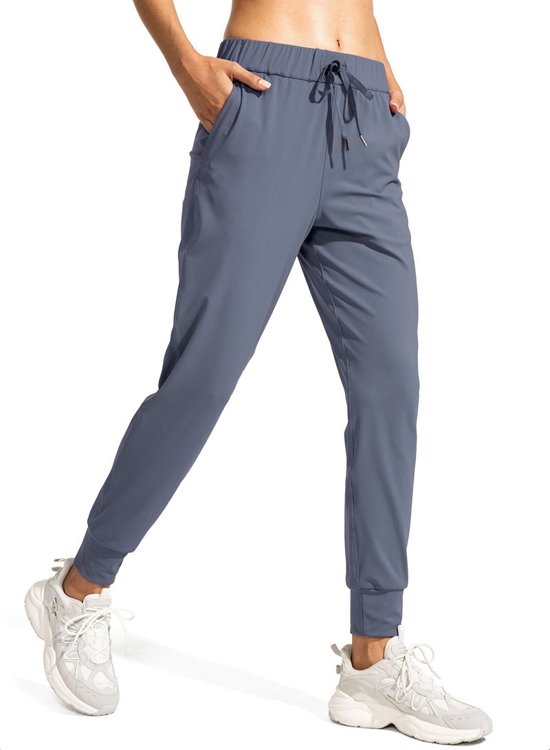 SANTINY Women's Joggers Pants Pockets Drawstring Running Sweatpants for Women Lounge Workout Jogging(Dusty Blue_M) - Image 4