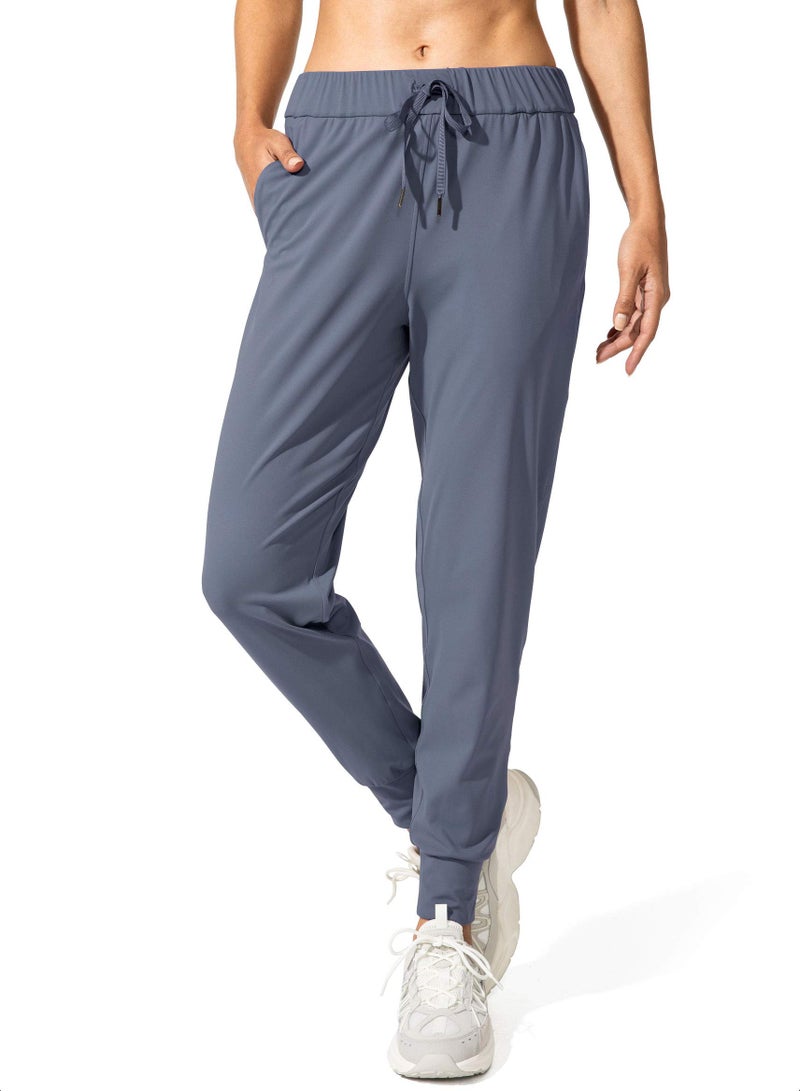 SANTINY Women's Joggers Pants Pockets Drawstring Running Sweatpants for Women Lounge Workout Jogging(Dusty Blue_M) - Image 1