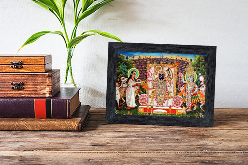 pnf shrinathji yamunaji mahaprabhuji Religious Wood Photo Frames with Acrylic Sheet (Glass) for Worship/Pooja(photoframe,Multicolour,6x8inch)-22556 - Image 2