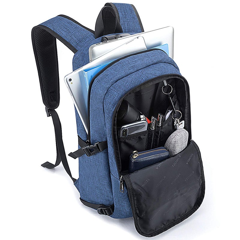 Tzowla Business Laptop Backpack Water Resistant Anti-Theft College Backpack with USB Charging Port and Lock 15.6 Inch Computer Backpacks for Women Girls, Casual Hiking Travel Daypack (Flower) - Image 2