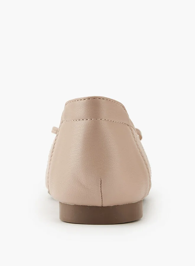 Flora Bella By Shoexpress Quilted Ballerina Shoes with Bow Detail
