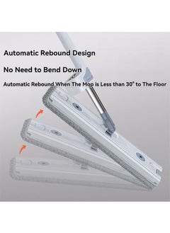 Peachjoy Self Wringing Flat Mop and Folding Bucket Microfiber Mop Pads Hand Free Wringing Floor Clean Mop with 3 Pads for Hardwood Laminate Tile Floor and Window Cleaning  - Image 5