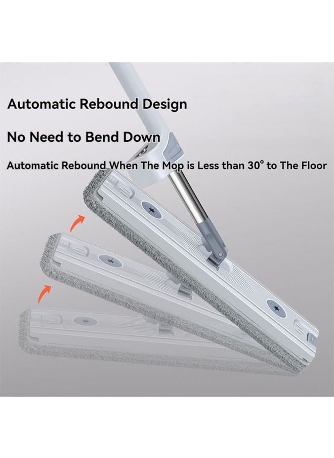 Peachjoy Self Wringing Flat Mop and Folding Bucket Microfiber Mop Pads Hand Free Wringing Floor Clean Mop with 3 Pads for Hardwood Laminate Tile Floor and Window Cleaning  - Image 5