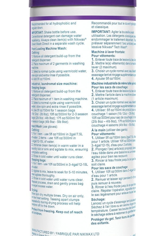 Nikwax Down Proof Wash-In Waterproofing Treatment for Down Clothing and Sleeping Bags - 300ml - Image 2