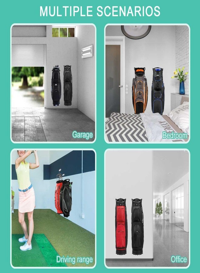 FEYRUN Wall Mounted Golf Bag Hook, 2 Bags Storage Racks Perfect for Garage Organization, Space Saving Hanging Organizer (Black) - Image 5