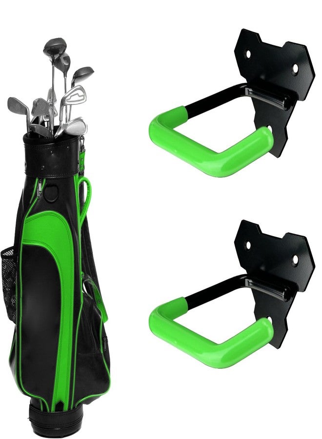 FEYRUN Wall Mounted Golf Bag Hook, 2 Bags Storage Racks Perfect for Garage Organization, Space Saving Hanging Organizer (Black) - Image 1