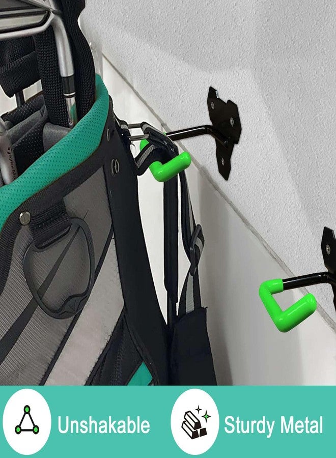 FEYRUN Wall Mounted Golf Bag Hook, 2 Bags Storage Racks Perfect for Garage Organization, Space Saving Hanging Organizer (Black) - Image 2