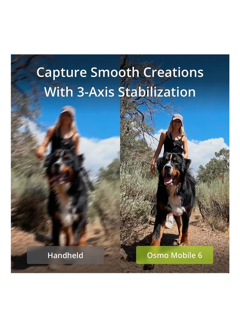 Dji World منصة سحابية ذكية Osmo Mobile 6، منصة سحابية متنقلة ثلاثية المحاور، منصة سحابية Android وiPhone، مثبت مدونة الفيديو YouTube وفيديو TikTok، شريط توسيع مدمج، ضمان رسمي للدعم (لون أسود) - Image 4