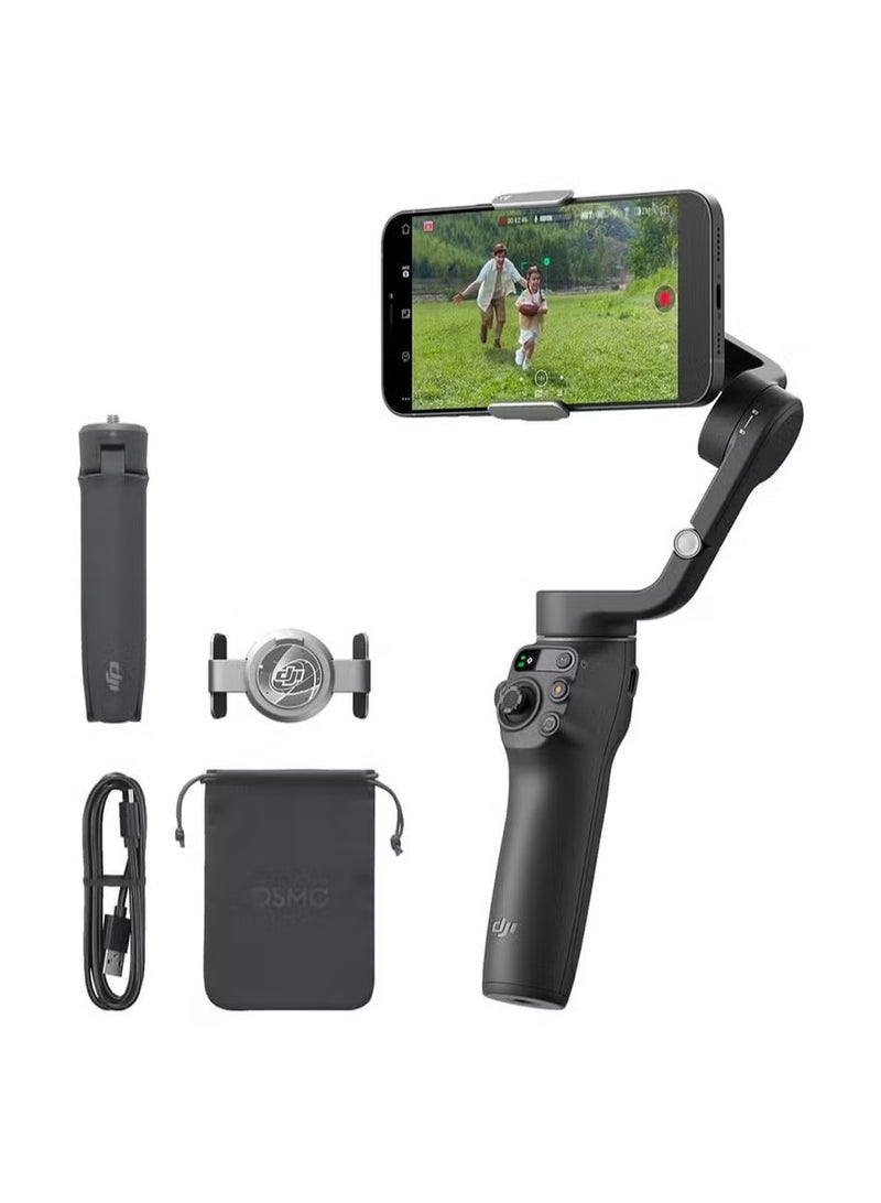 Dji World منصة سحابية ذكية Osmo Mobile 6، منصة سحابية متنقلة ثلاثية المحاور، منصة سحابية Android وiPhone، مثبت مدونة الفيديو YouTube وفيديو TikTok، شريط توسيع مدمج، ضمان رسمي للدعم (لون أسود) - Image 1