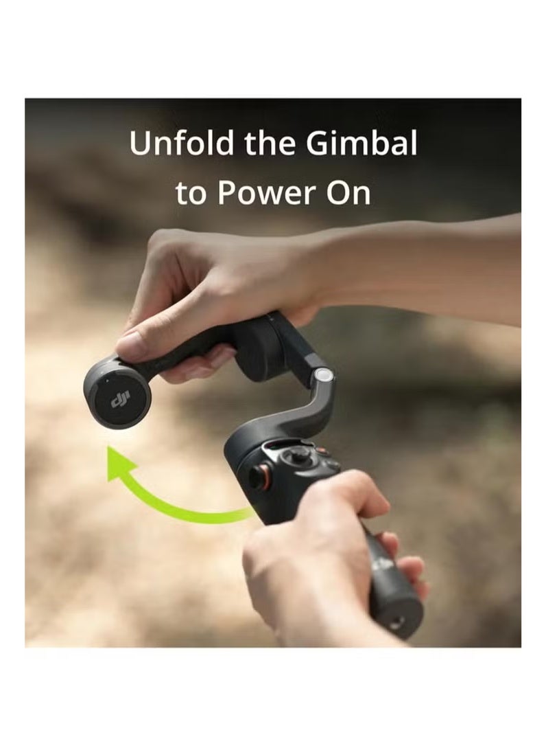 Dji World منصة سحابية ذكية Osmo Mobile 6، منصة سحابية متنقلة ثلاثية المحاور، منصة سحابية Android وiPhone، مثبت مدونة الفيديو YouTube وفيديو TikTok، شريط توسيع مدمج، ضمان رسمي للدعم (لون أسود) - Image 3