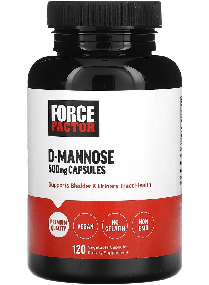 Force Factor D-Mannose 500 mg 120 Vegetable Capsules