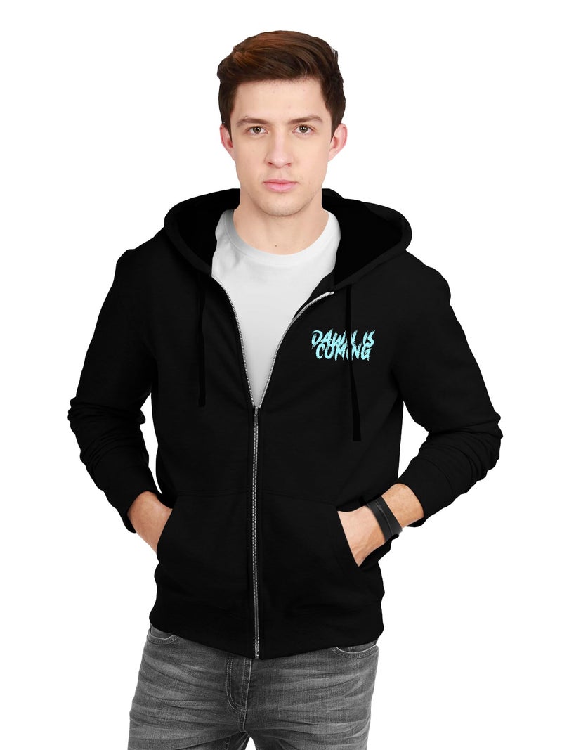 fanideaz Mens Zipper Hoodie Neck Printed_3033BK_L - Image 2