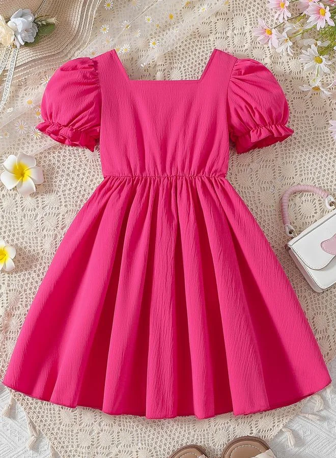 Take Two Take Two Flower Lace Detail Square Neck Dress