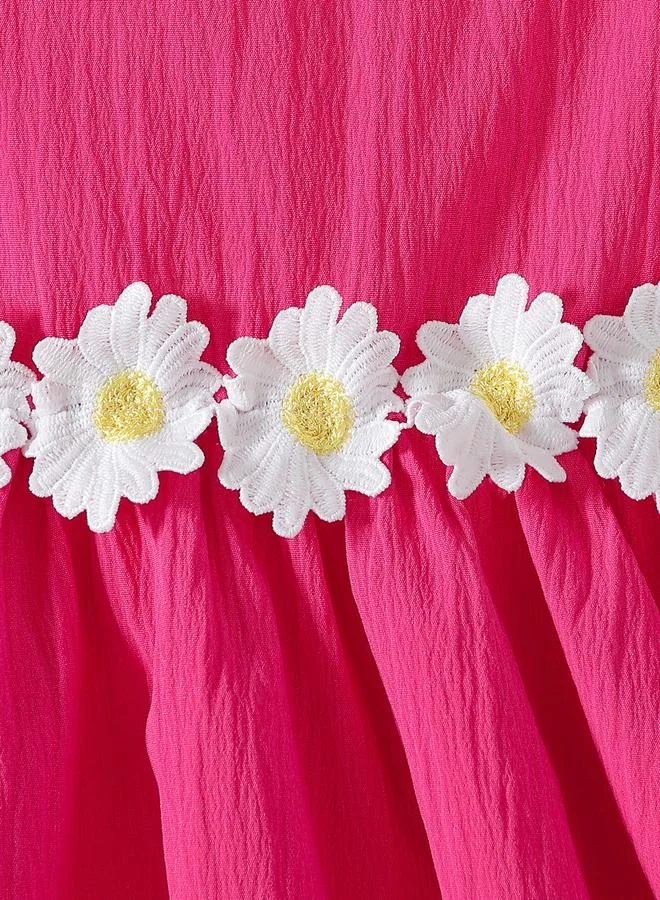 Take Two Take Two Flower Lace Detail Square Neck Dress