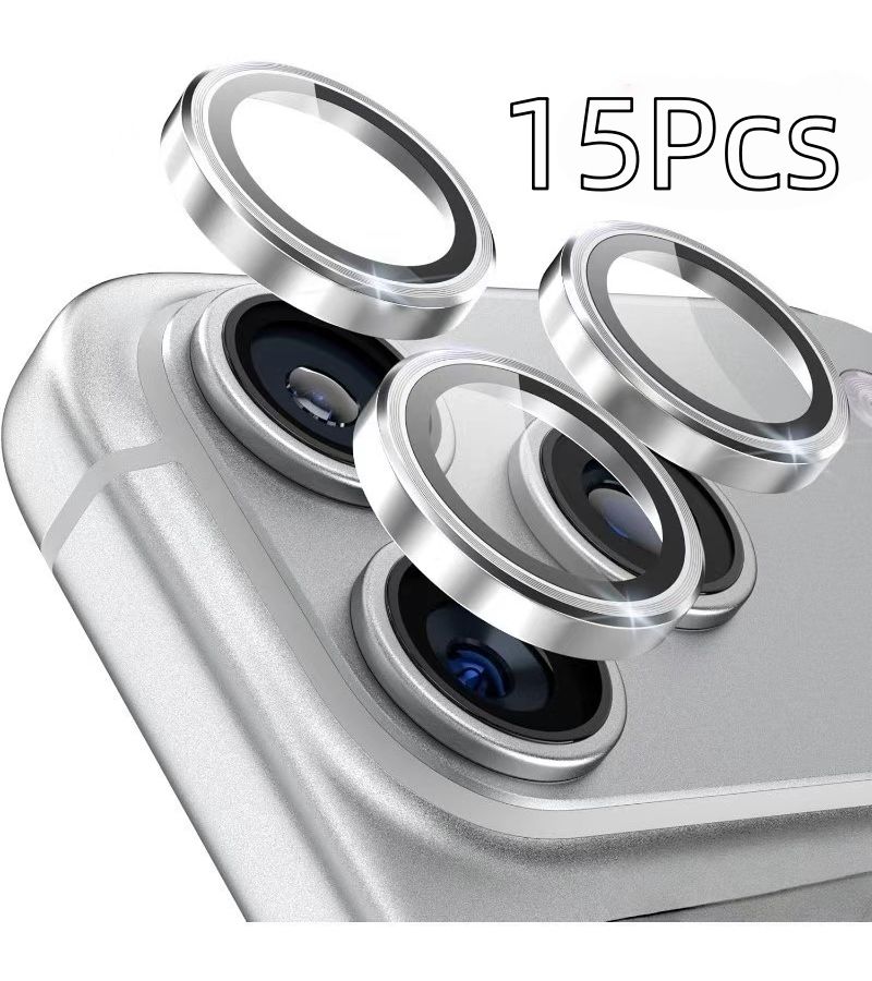 15 Pieces Phone Camera Lens Protector Golden Compatible With 15 Pro Max 14 Pro Max 14 Pro Pro 9H Tempered Glass Anti Scratch Anti Fingerprint Durable Metal Ring Decoration - Image 5