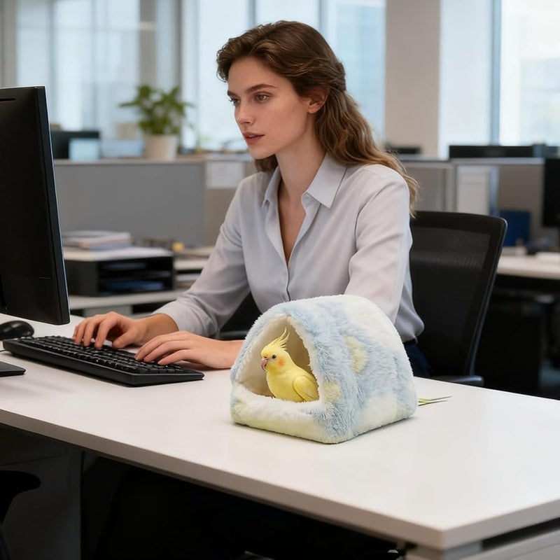 Winter Warm Plush Bird Nesting Cave for Parrot Parakeet Cockatiel Conure Canary - Image 3