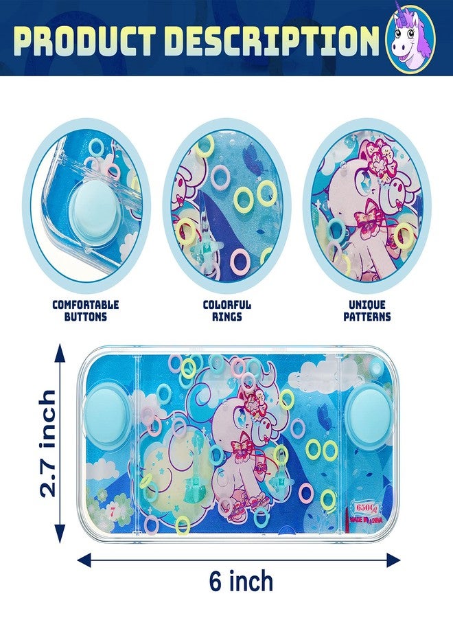Chalyna 4 Pcs Handheld Water Games Water Ring Toys Colorful Ring Toss Game Without Road Trip Toys 80's 90's Games for Kids Party Favors Bag Fillers Pastime(Cartoon Style) - Image 2