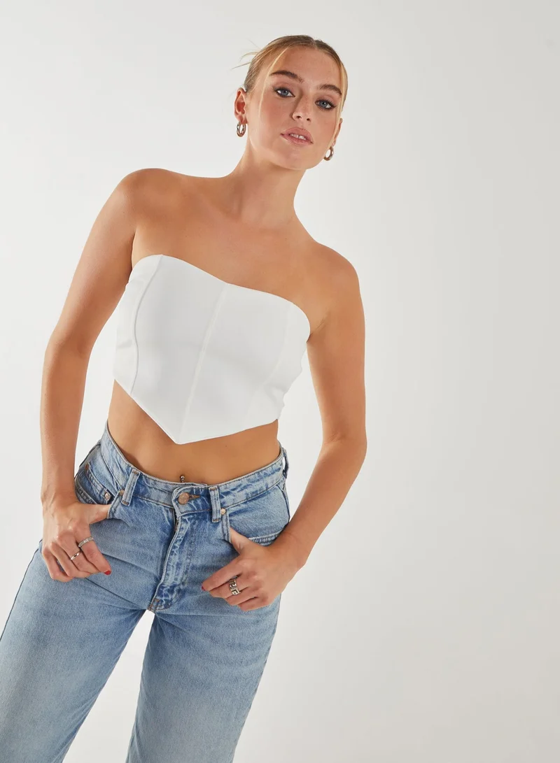 Pink Vanilla Seam Detail Strapless Corset Top