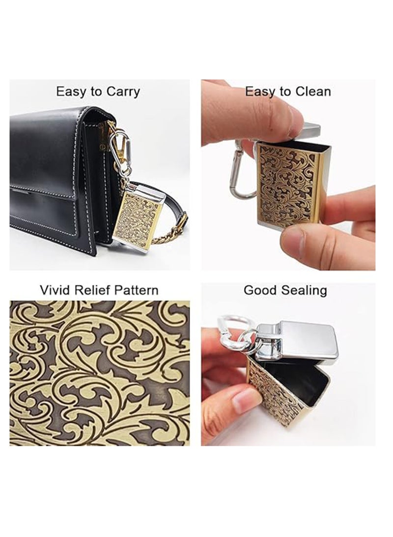 Portable Ashtray with Lid, Pocket Ashtray Keychain Cigarette Deodorant Ashtray Lightweight Metal Ash Container Leakproof Mini Trash Can for Outdoor Travel Camping Use (blue) - Image 2
