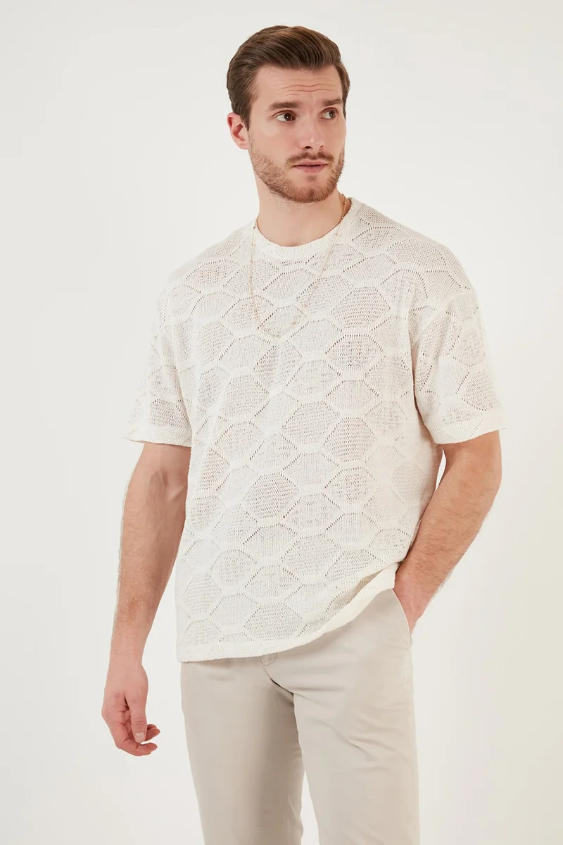 بوراتي Cotton Regular Fit Knitted T Shirt Men's T Shirt CF24S218032