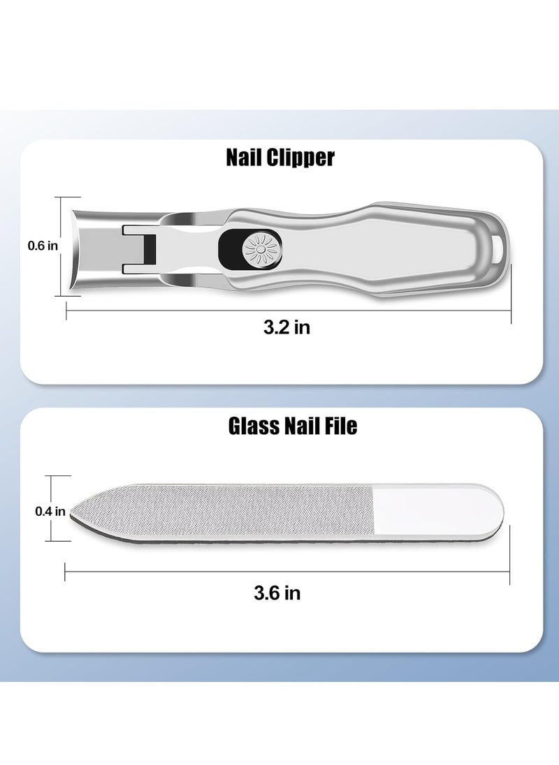 Nail Clippers For Thick Nails, Extra Large Heavy Duty Toe Nail Clippers For Seniors, Stainless Steel Wide Jaw Opening, No Splash Fingernail Cutters, With Nail File And Iron Box Storage