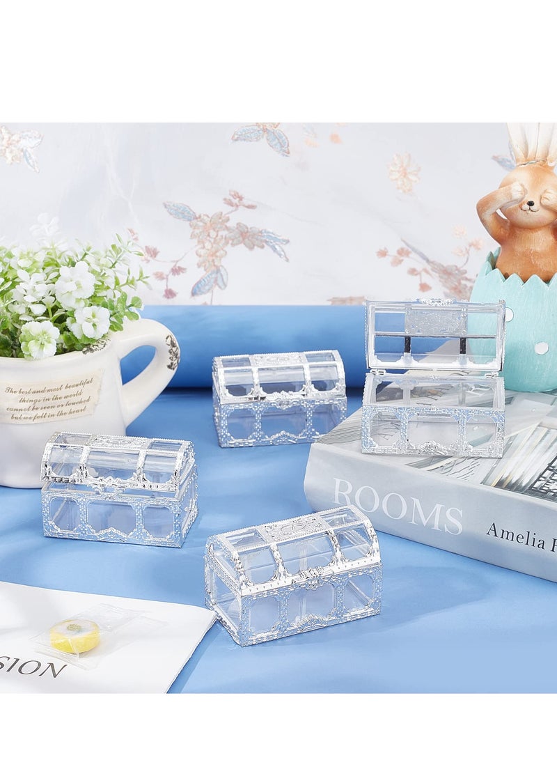 SYOSI Treasure Box Candy Box, 10 Pieces Creative Treasure Box Jar Transparent Jewelry Box Chocolate Packaging Gift Decoration Display Box for Wedding Party Anniversary Birthday Gift (Silver) - Image 5