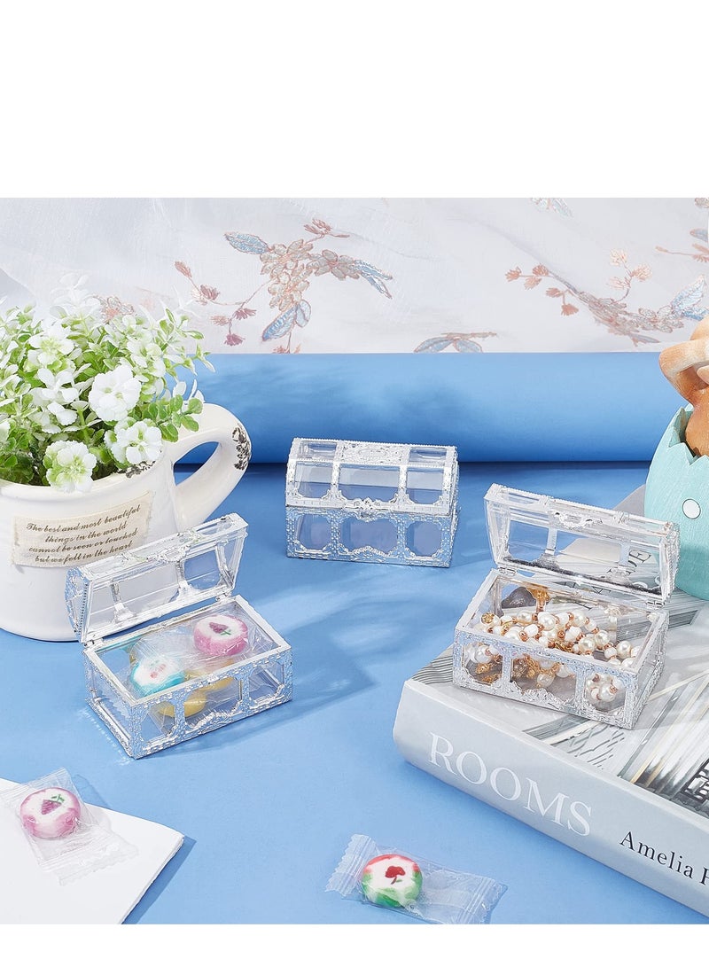 SYOSI Treasure Box Candy Box, 10 Pieces Creative Treasure Box Jar Transparent Jewelry Box Chocolate Packaging Gift Decoration Display Box for Wedding Party Anniversary Birthday Gift (Silver) - Image 4