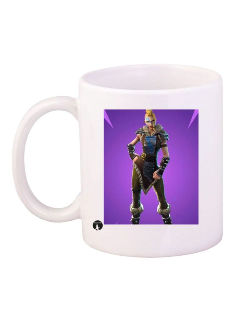 Fortnite Game Printed Coffee Mug White/Purple/Black Standard Size