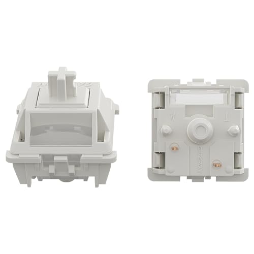 GATERON Smoothie Keyboard Switches, Linear RGB LED 5 Pin White 22mm Dual-Stage Spring Factory Pre-lubed 40gf Full POM Key Switches for MX Mechanical Keyboard(35PCS) - Image 1