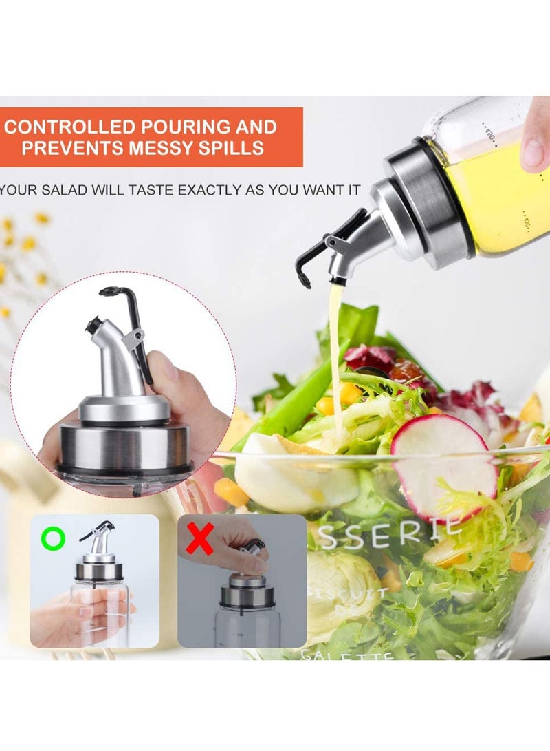 2 Pack Olive Oil Dispenser Bottle, 500ml Vinegar Dispensing Cruets With Dripless Capped Spout, No Drip, Liquid Condiment Container, Glass Decanter for Kitchen & BBQ with Degree Scale - Image 4