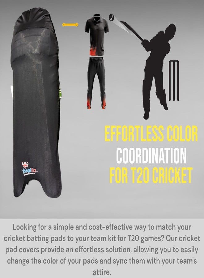 Bratla Cricket Batting Pads Covers, Maroon Covers for Cricket Pads for Men Batting Color Fit Neatly on Legguards Easily Put On - Image 4